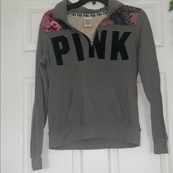 PINK Victoria's Secret Tops - PINK Women's Gray Pullover Top w/ Zipper